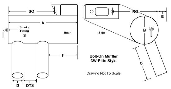 Picture of JA60K-P - 3W-60K - Pitts Style Muffler