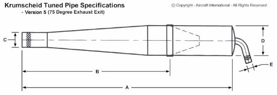 Picture of KS1015-5 B - Tuned Pipe - 25cc per cylinder