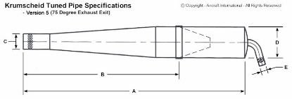 Picture of KS1030-5 B - Tuned Pipe - 35cc per cylinder